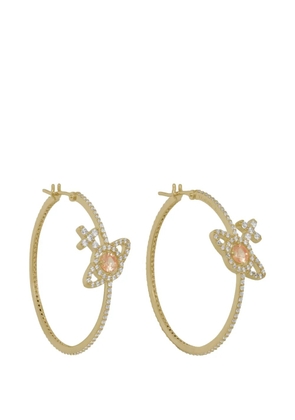 Vivienne Westwood Olympia pavé orb hoop earrings - Gold