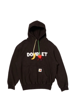 Doublet fruit-appliqué cotton hoodie - Brown