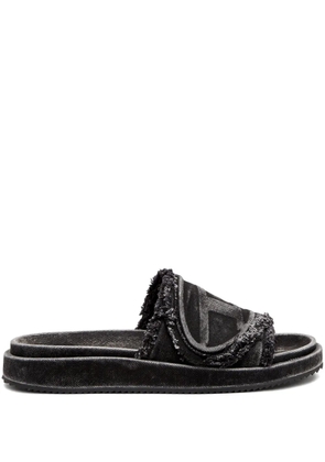 Diesel SA Oval-D slides - Black