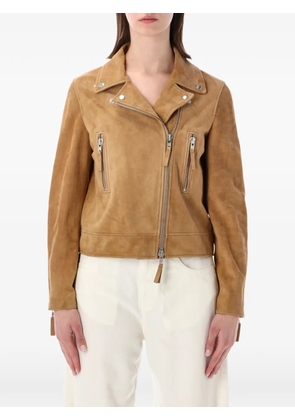 Sword collared zip jacket - Brown