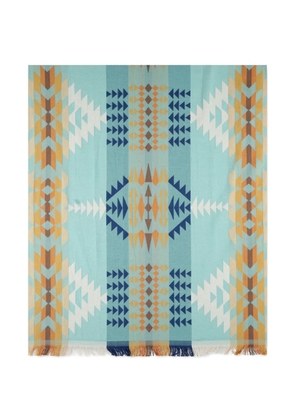 Pendleton geometric-print fringed travel towel - Blue