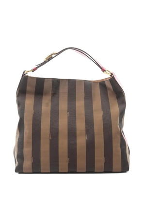 Fendi Pre-Owned Pecan striped shoulder bag - Black
