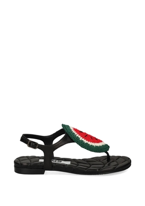 Ras quilted appliqué sandals - Black