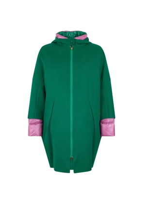 Herno contrasting-cuff single-breasted coat - Green