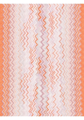 Missoni zig-zag-pattern fringed scarf - Orange