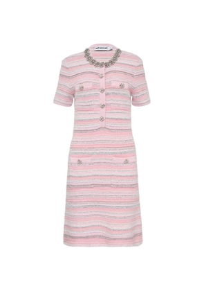 Self-Portrait textured knit mini dress - Pink