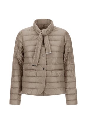 Herno scarf-detail puffer jacket - Grey