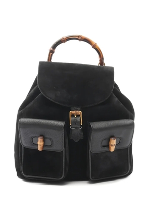 Gucci Pre-Owned 2000s Bamboo leather backpack - Black