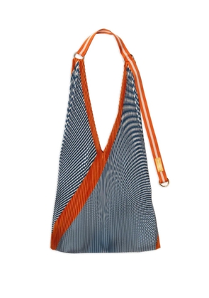MULTITUDES BAGS Anna pleated striped tote bag - Blue