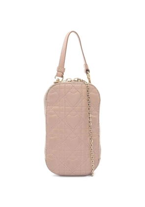 Christian Dior Pre-Owned 2000s Lady Dior quilted leather phone holder - Neutrals