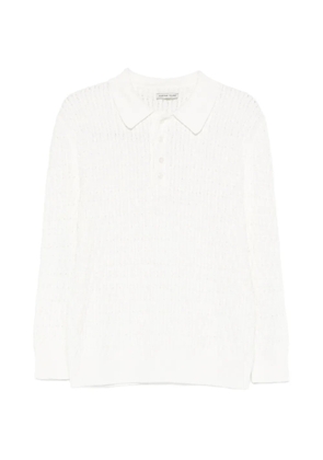 Carter Young cable-knit polo shirt - White