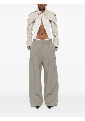 Rick Owens Microbiker leather jacket - Grey