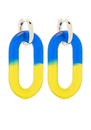 Patrizia Pepe elongated hoop design earrings - Blue