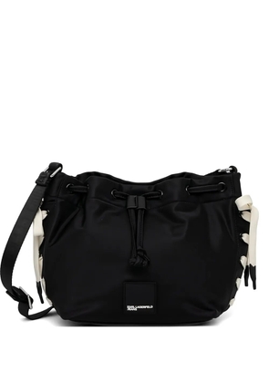Karl Lagerfeld Jeans lace-trim shoulder bag - Black