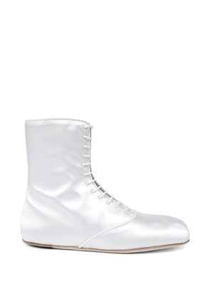 Ann Demeulemeester Monil lace-up satin boots - Neutrals