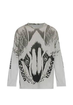 Y-3 x Mercedes wolf-print T-shirt - Grey