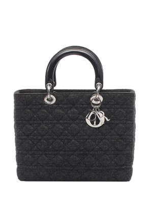 Christian Dior Pre-Owned 2000 Large Denim Cannage Lady Dior tote bag - Black