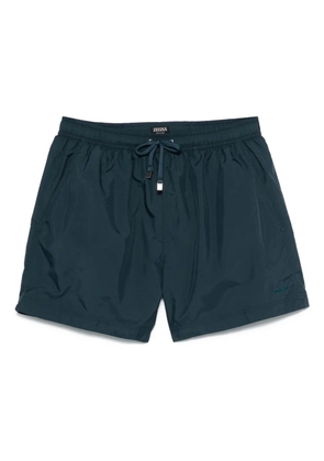 Zegna logo-embroidered swim shorts - Green