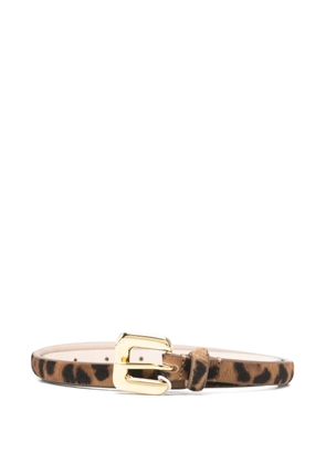 Déhanche Mara jaguar-print buckled belt - Brown
