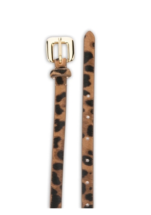Déhanche Mara jaguar-print buckled belt - Brown