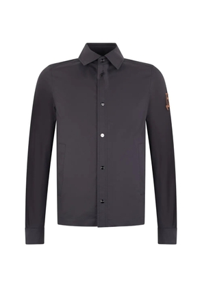 Herno logo-detail shirt jacket - Blue