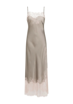 Carine Gilson square-neck silk maxi dress - Grey
