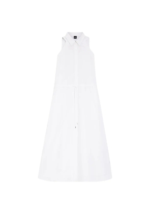 BOSS drawstring collared midi dress - White