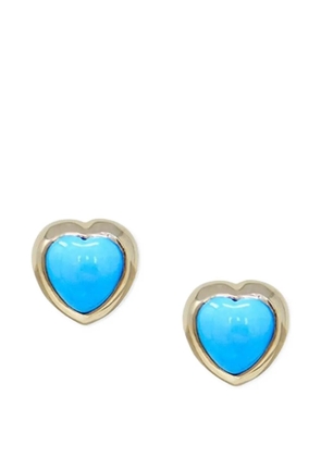 Anzie turquoise heart earrings - Gold