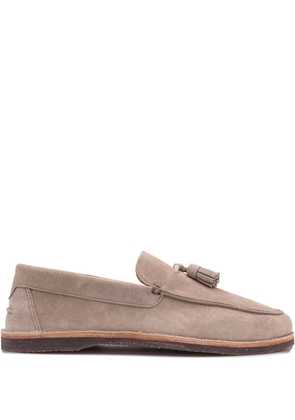 Brunello Cucinelli tassel-detail suede loafers - Brown