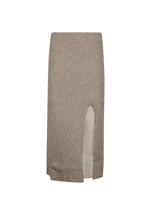 Circus Hotel slit midi skirt - Neutrals