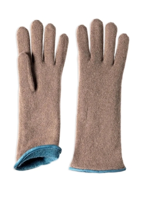 Restelli leather-trim gloves - Neutrals