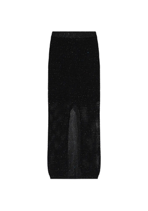 Akep sequin-embellished knitted maxi skirt - Black
