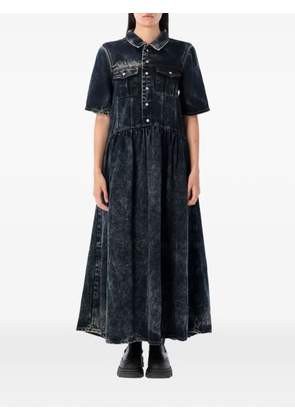 GANNI washed-effect maxi dress - Black