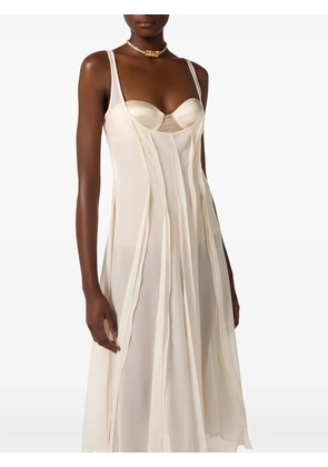 Elisabetta Franchi tulle midi dress - Neutrals