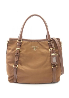 Prada Pre-Owned 2000s leather-trim tote bag - Neutrals