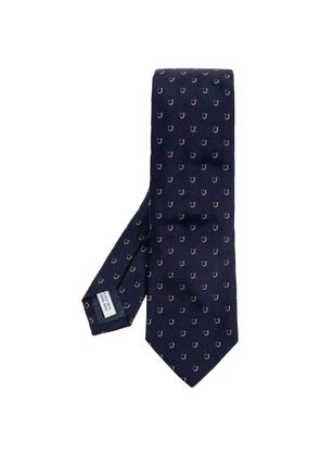 Ferragamo horseshoe-motif tie - Blue