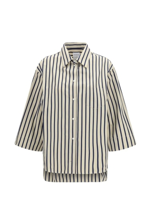 Sara Roka striped pocket shirt - Neutrals