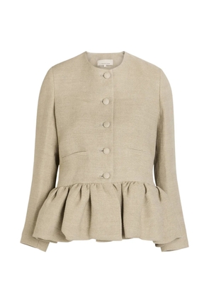 LIBEROWE buttoned ruffled-hem jacket - Neutrals