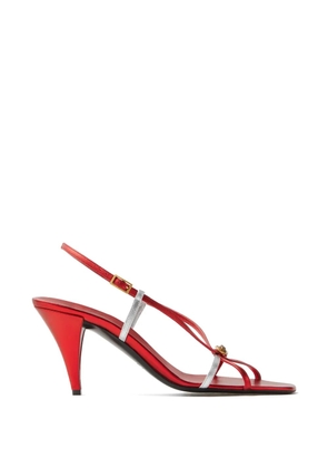 Versace metallic button strap sandals - Red