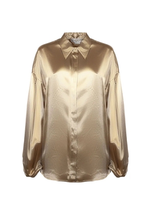 Genny satin long-sleeve shirt - Gold