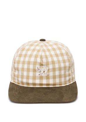 JUNTAE KIM embroidery check cap - Neutrals