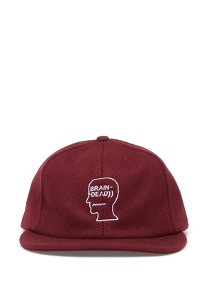Brain Dead Brain Dead classic logohead 6-panel baseball hat - Red