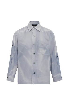 JiyongKim Sun-Bleached strap detailed shirt - Blue