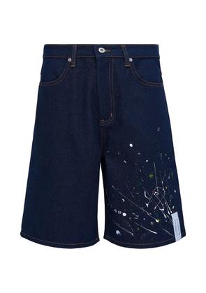 JUNTAE KIM painted denim shorts - Blue