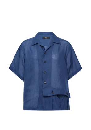 Y's open-collar short-sleeve cotton shirt - Blue
