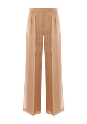 Max Mara organza pleated trousers - Brown