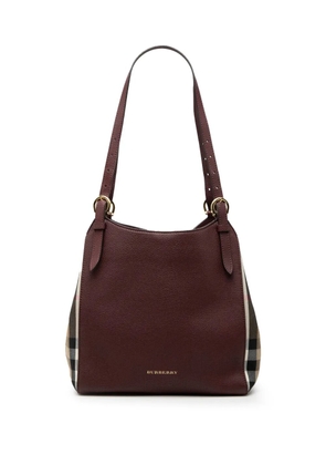 Burberry Pre-Owned 2000-2017 Grained Calfskin and House Check Canvas Canterbury tote bag - Red