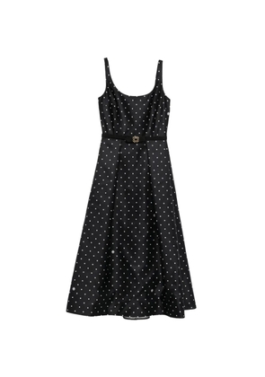Elie Saab polka-dot belted midi dress - Black