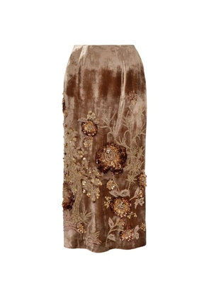 Biyan sequin-embellished midi skirt - Neutrals
