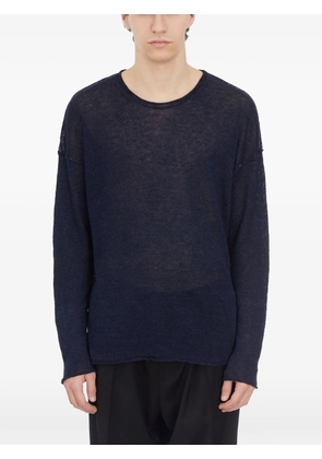 Isabel Benenato round-neck linen sweater - Blue